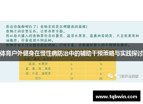 体育户外健身在慢性病防治中的辅助干预策略与实践探讨